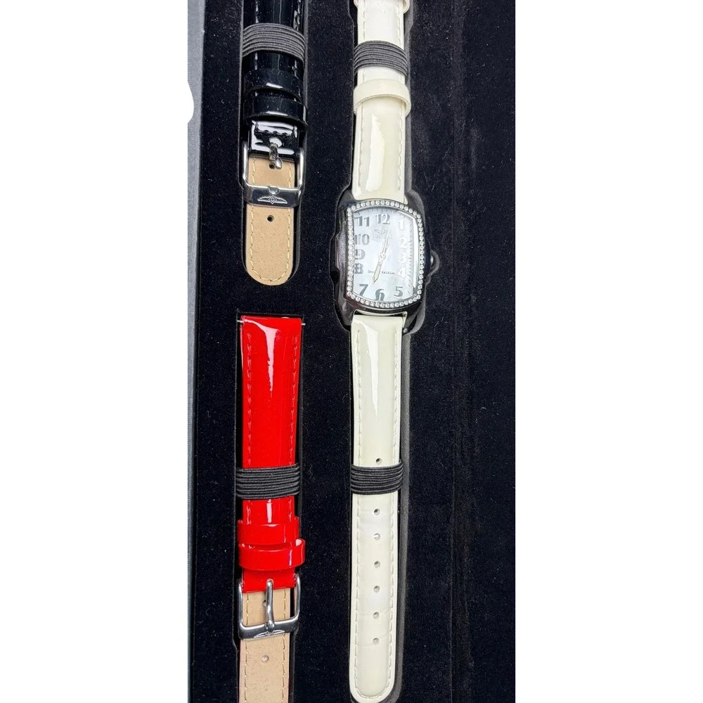 Invicta Lupah Special Edition Women Watch Set Mother of Pearl 3 Straps 13612 NEW